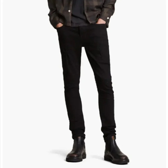 ALL Saints Damaged Cigarette Skinny  black Jeans size 32/31 - Picture 12 of 12